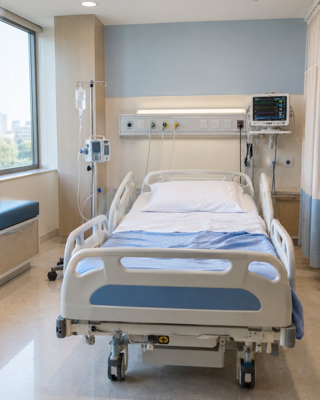 Hospital bed and critical care equipment
